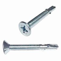 #12-24 X 2" Flat Head, Phillips, Reamer, Self-Drilling Screw, w/Wings, Zinc